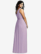 Alt View 2 Thumbnail - Pale Purple Sleeveless Draped Chiffon Maxi Dress with Front Slit