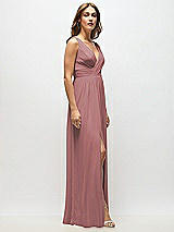 Alt View 7 Thumbnail - Rosewood Sleeveless Draped Chiffon Maxi Dress with Front Slit