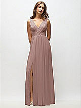Alt View 6 Thumbnail - Sienna Sleeveless Draped Chiffon Maxi Dress with Front Slit