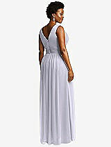 Rear View Thumbnail - Silver Dove Sleeveless Draped Chiffon Maxi Dress with Front Slit