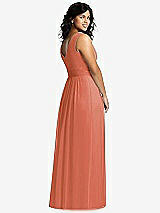 Alt View 2 Thumbnail - Terracotta Copper Sleeveless Draped Chiffon Maxi Dress with Front Slit