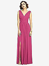 Alt View 3 Thumbnail - Tea Rose Sleeveless Draped Chiffon Maxi Dress with Front Slit