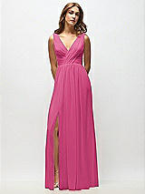 Alt View 6 Thumbnail - Tea Rose Sleeveless Draped Chiffon Maxi Dress with Front Slit