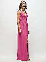 Alt View 7 Thumbnail - Tea Rose Sleeveless Draped Chiffon Maxi Dress with Front Slit