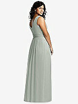 Alt View 2 Thumbnail - Willow Green Sleeveless Draped Chiffon Maxi Dress with Front Slit