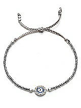 Front View Thumbnail - Clear Evil Eye Stackable Friendship Bracelet