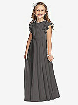 Front View Thumbnail - Caviar Gray Flower Girl Dress FL4038