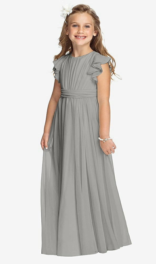 Front View - Chelsea Gray Flower Girl Dress FL4038