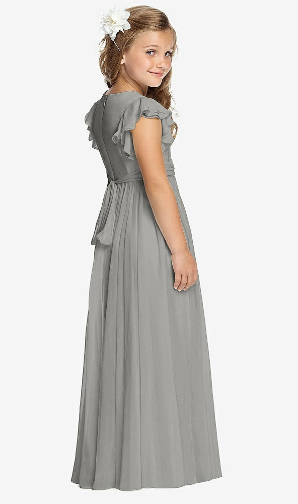 Back View - Chelsea Gray Flower Girl Dress FL4038