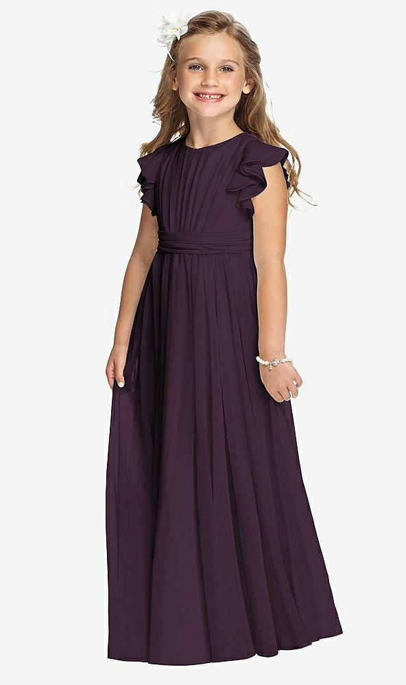 Front View - Aubergine Flower Girl Dress FL4038