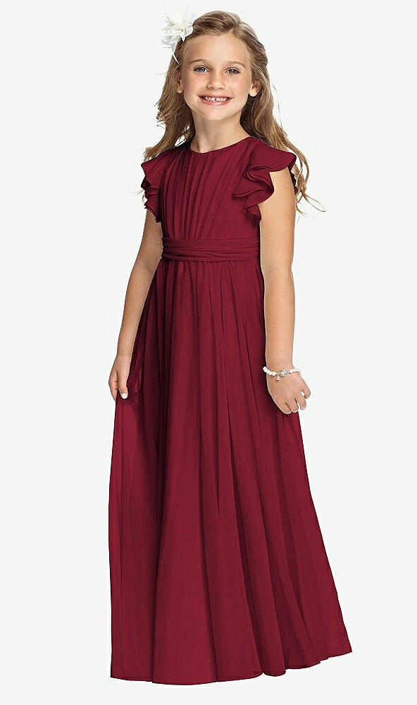 Front View - Burgundy Flower Girl Dress FL4038