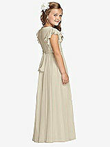 Rear View Thumbnail - Champagne Flower Girl Dress FL4038