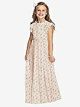 Front View Thumbnail - Coquette Floral Print Flower Girl Dress FL4038