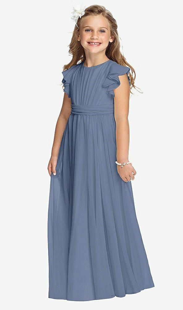 Front View - Larkspur Blue Flower Girl Dress FL4038