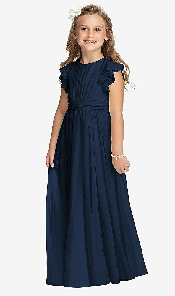 Front View - Midnight Navy Flower Girl Dress FL4038