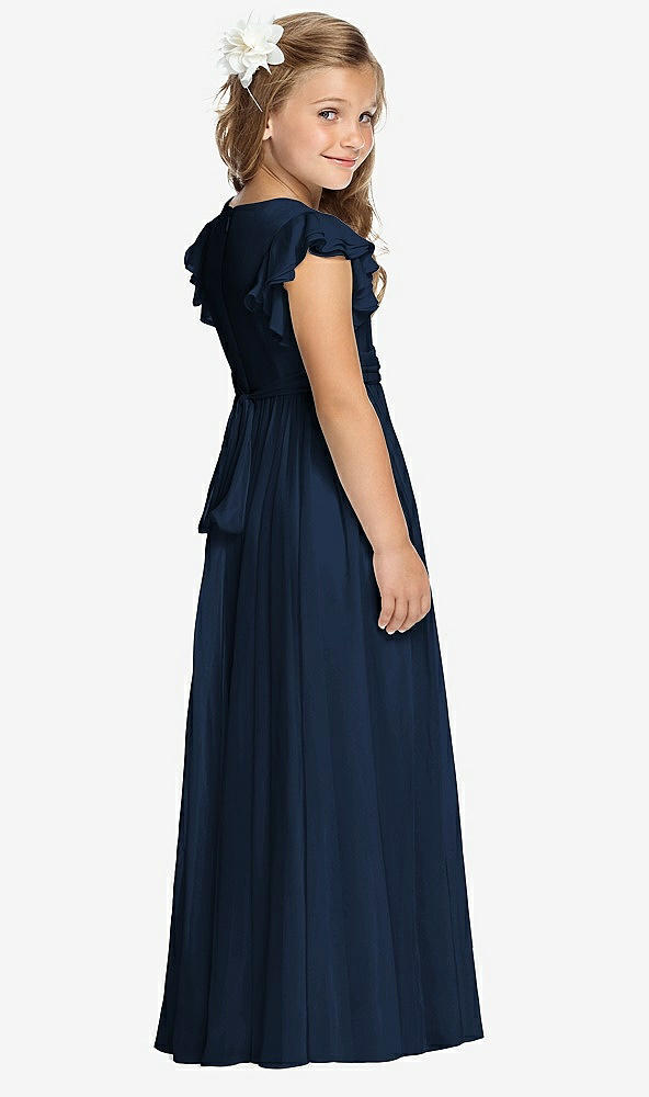 Back View - Midnight Navy Flower Girl Dress FL4038