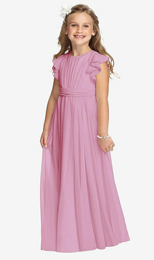 Front View - Powder Pink Flower Girl Dress FL4038