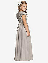 Rear View Thumbnail - Taupe Flower Girl Dress FL4038