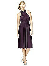 Alt View 3 Thumbnail - Aubergine Twist Wrap Convertible Cocktail Dress