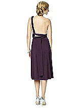 Rear View Thumbnail - Aubergine Twist Wrap Convertible Cocktail Dress