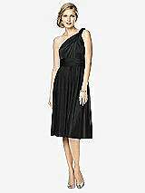 Front View Thumbnail - Black Twist Wrap Convertible Cocktail Dress