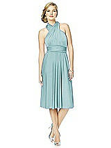 Alt View 3 Thumbnail - Canal Blue Twist Wrap Convertible Cocktail Dress