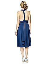 Alt View 4 Thumbnail - Estate Blue Twist Wrap Convertible Cocktail Dress