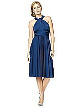 Alt View 7 Thumbnail - Estate Blue Twist Wrap Convertible Cocktail Dress