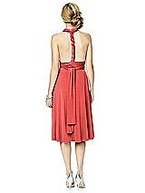 Alt View 4 Thumbnail - Perfect Coral Twist Wrap Convertible Cocktail Dress