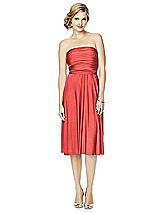 Alt View 5 Thumbnail - Perfect Coral Twist Wrap Convertible Cocktail Dress