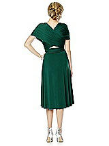 Alt View 2 Thumbnail - Hunter Green Twist Wrap Convertible Cocktail Dress