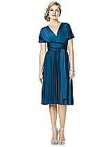 Alt View 1 Thumbnail - Ocean Blue Twist Wrap Convertible Cocktail Dress