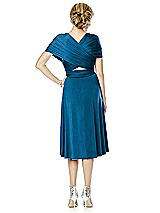 Alt View 2 Thumbnail - Ocean Blue Twist Wrap Convertible Cocktail Dress