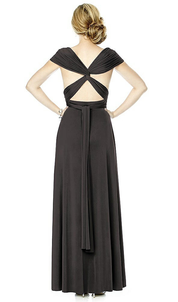 Back View - Graphite Twist Wrap Convertible Maxi Dress