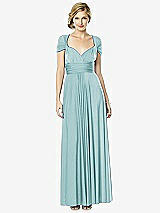 Front View Thumbnail - Canal Blue Twist Wrap Convertible Maxi Dress