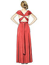 Rear View Thumbnail - Perfect Coral Twist Wrap Convertible Maxi Dress