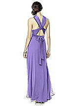 Rear View Thumbnail - Tahiti Twist Wrap Dress w/ Chiffon Overskirt: Long