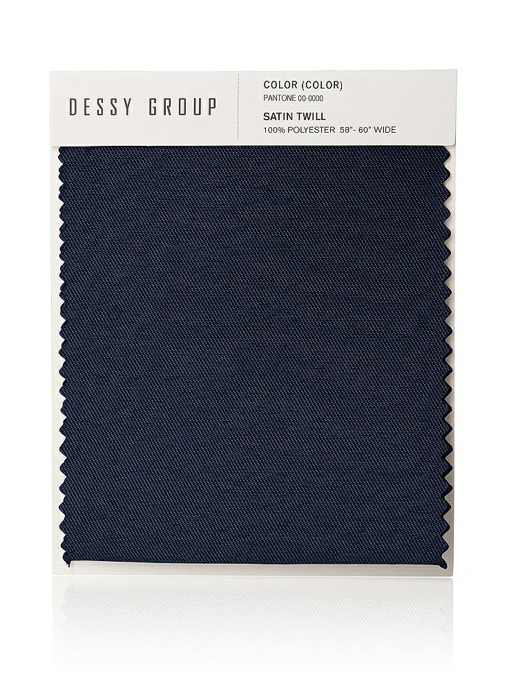 Front View - Midnight Navy Satin Twill Swatch