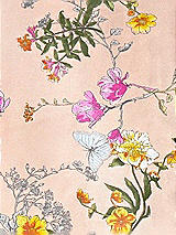 Front View Thumbnail - Butterfly Botanica Pink Sand Satin Twill Fabric by the Yard