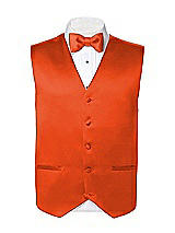 Rear View Thumbnail - Tangerine Tango Matte Satin Tuxedo Vests by After Six