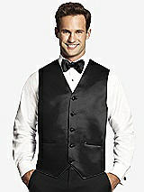 Front View Thumbnail - Black Matte Satin Tuxedo Vests by After Six