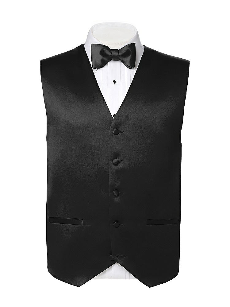 Back View - Black Matte Satin Tuxedo Vests by After Six