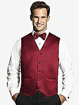 Front View Thumbnail - Claret Matte Satin Tuxedo Vests by After Six