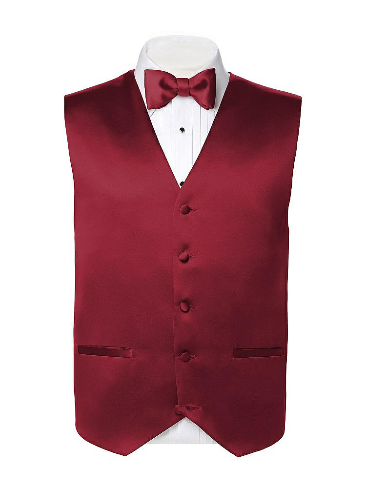 Back View - Claret Matte Satin Tuxedo Vests by After Six