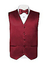 Rear View Thumbnail - Claret Matte Satin Tuxedo Vests by After Six