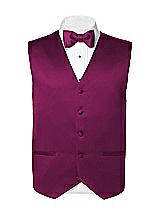 Rear View Thumbnail - Merlot Matte Satin Tuxedo Vests by After Six