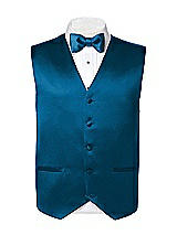 Rear View Thumbnail - Ocean Blue Matte Satin Tuxedo Vests by After Six