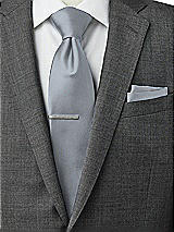 Rear View Thumbnail - Platinum Matte Satin Pocket Squares by After Six