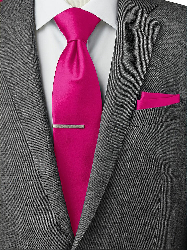 Back View - Think Pink Matte Satin Pocket Squares by After Six