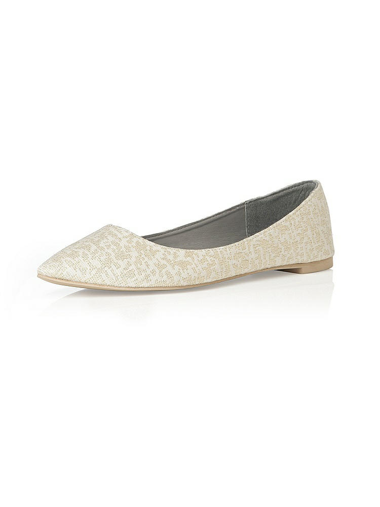 Back View - Ivory Gold Park Avenue Brocade Ballet Wedding Flats